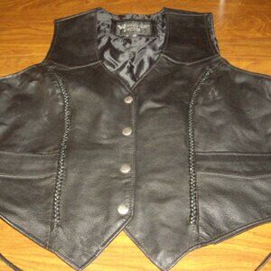 BIKER'S CLUB LEATHER VEST 2X BLACK